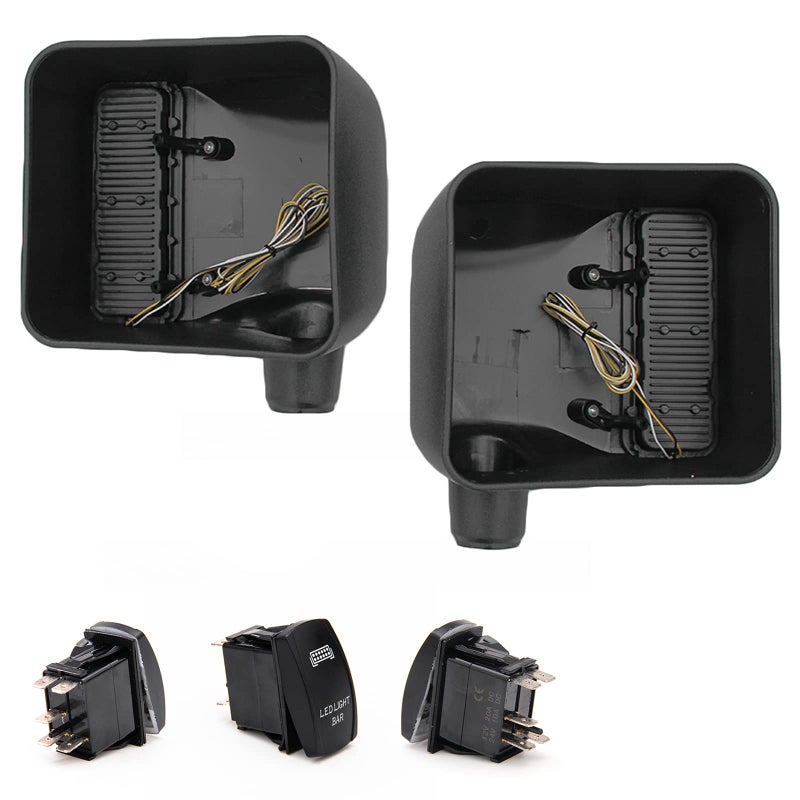 KMFCDAE Side View Mirror Housing with LED White DRL Amber Turn Signals Light Fit for Jeep Wrangler JK JKU 2007-2018 (1 Pair) - Image 5